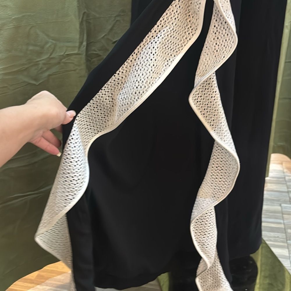 Jonathan Simkhai Black and White ruffle side slit jumpsuit, US4 - Picture 7 of 9
